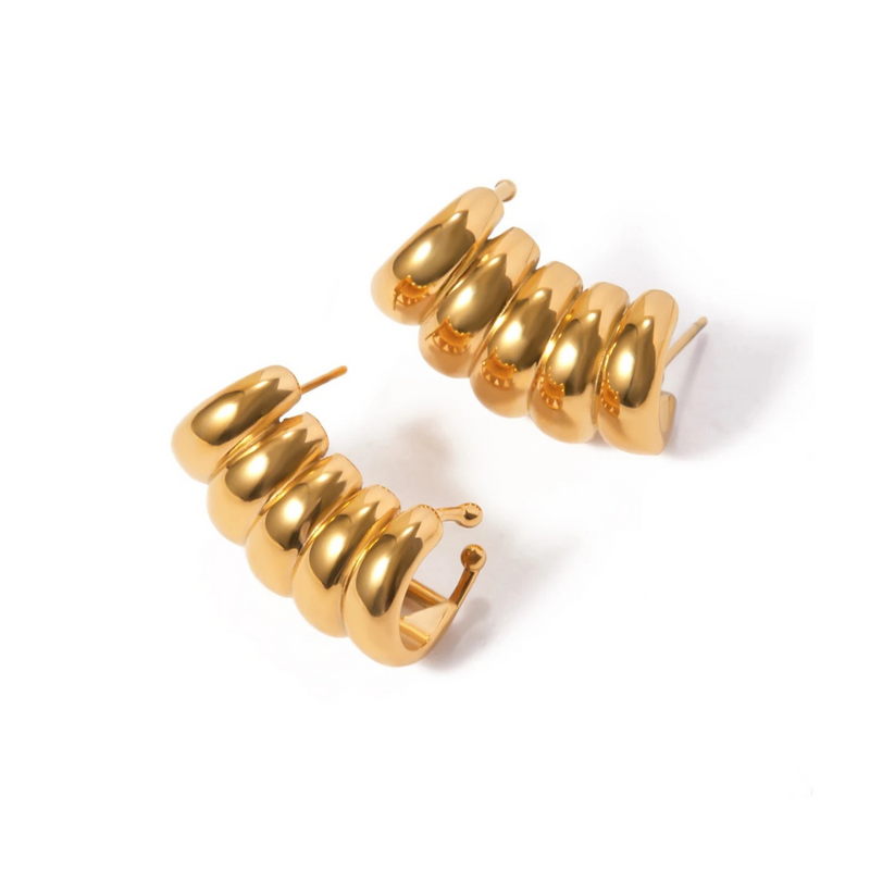 Gold Elle Cuff Stud Earrings