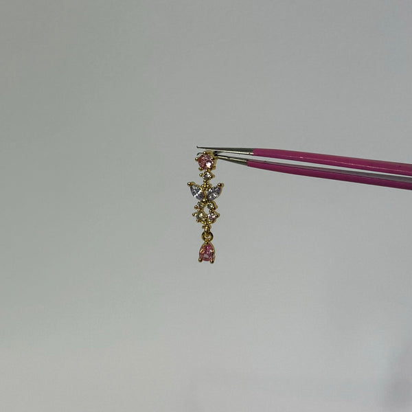 Purple Dangling Butterfly Nose Stud