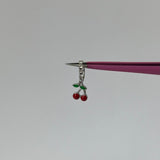 Silver Diamante Cherry Nose Ring