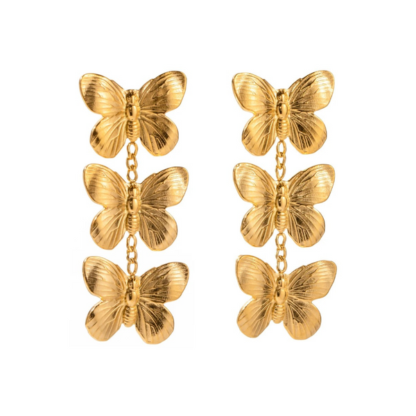 Gold Butterfly Earrings