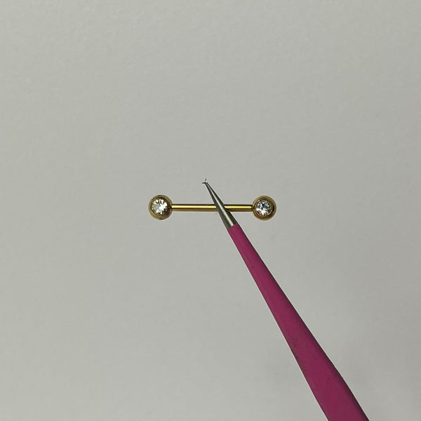 Gold Circle Diamanté Nipple Bars