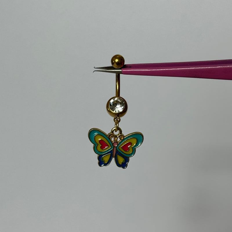 Aqua Butterfly Belly Bar