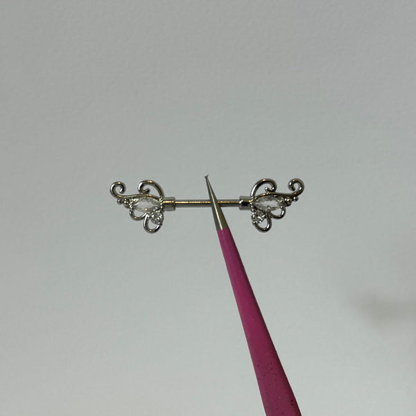 Silver Angel Wing Nipple Bars