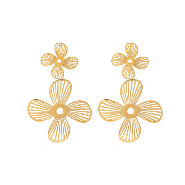 Gold Flower Stud Earrings