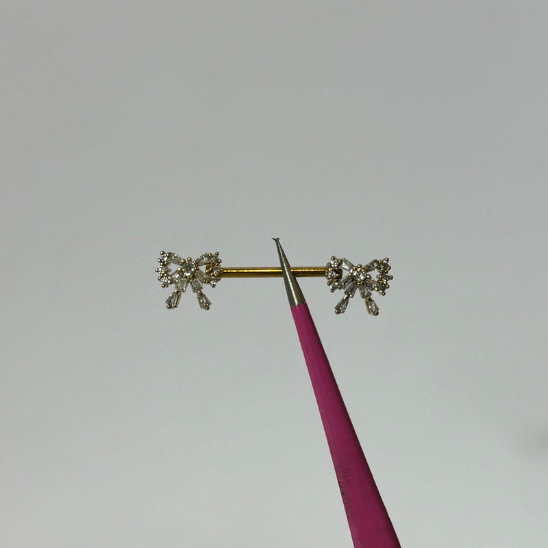 Gold Bow Nipple Bars