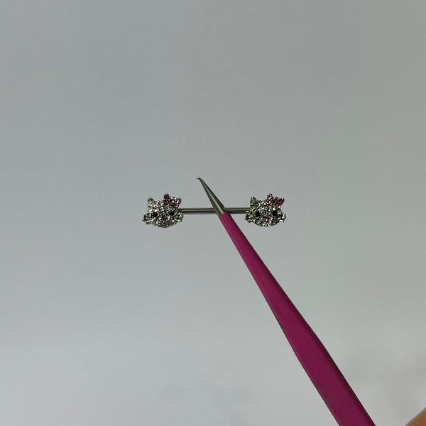 Silver Pink Hello Kitty Nipple Bars