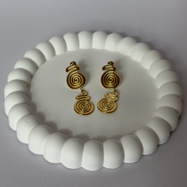 Gold Spiral Stud Earrings