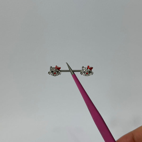 Silver Red Hello Kitty Nipple Bars