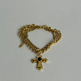 Gold Cross Chunky Chain Bracelet