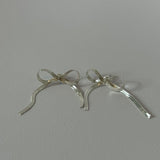 Silver Bow Earrings