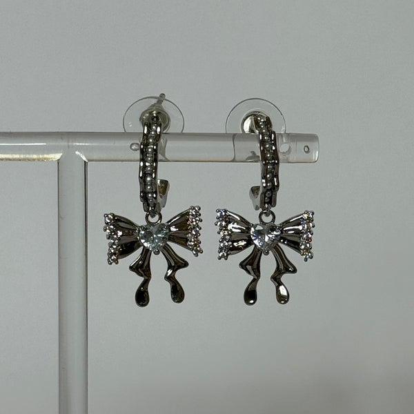 Silver Bow Earrings