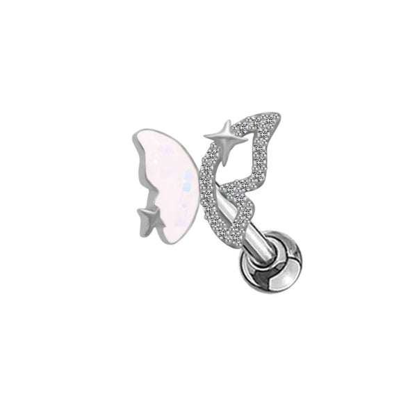 Silver Butterfly Cartilage Piercing