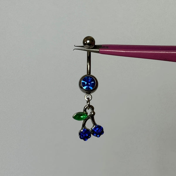 Dangling Blue Cherry Belly Bar