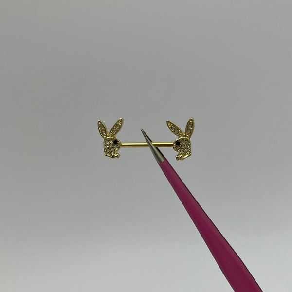 Gold Diamanté Bunny Nipple Bars