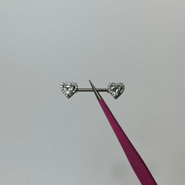 Silver Diamante Nipple Bars