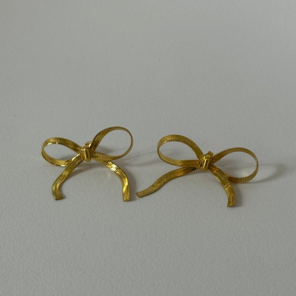 Gold Bow Earrings