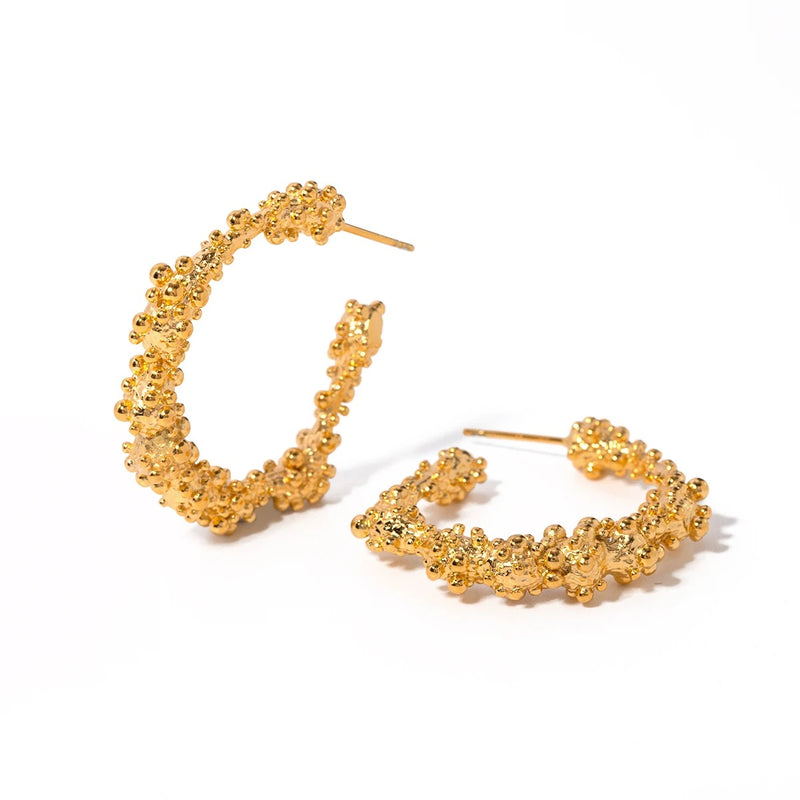 Textured Gold Hoops