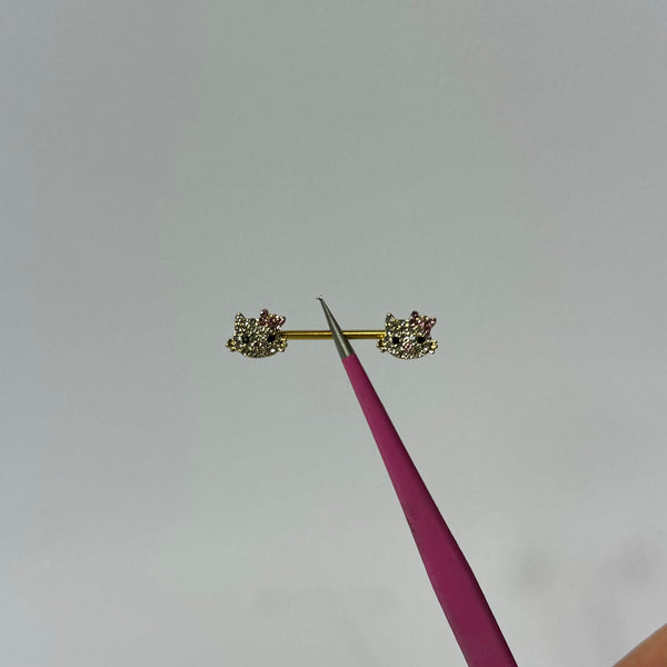 Gold Pink Hello Kitty Nipple Bars