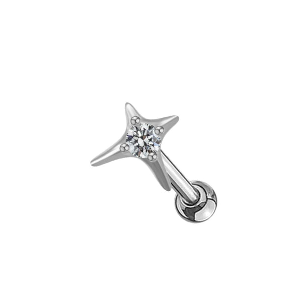 Silver Shooting Star Cartilage Piercing