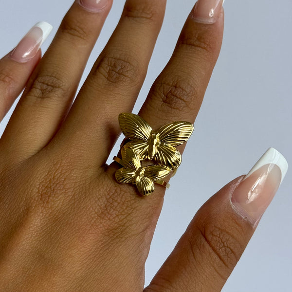 Twin Butterfly Ring