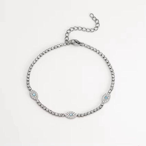 Silver Evil Eye Tennis Bracelet