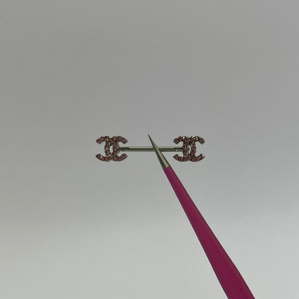 Pink Diamanté C Nipple Bars