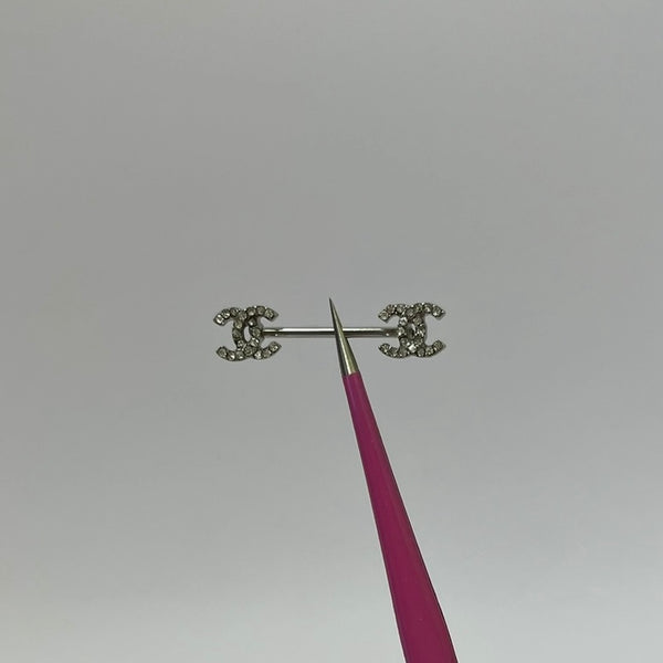 Silver Diamanté C Nipple Bars