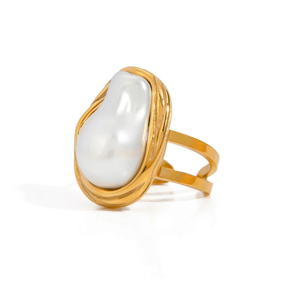 Gold Pearl Ring