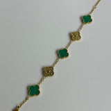 Green Diamanté Clover Bracelet