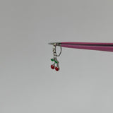 Silver Diamante Cherry Nose Ring