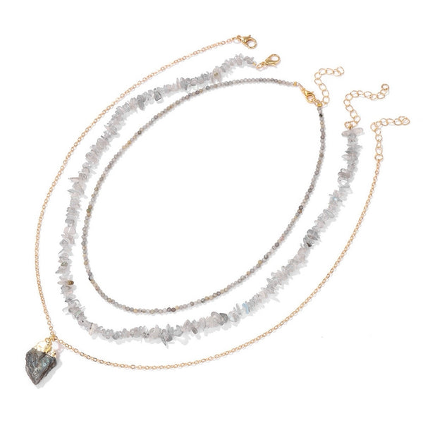 Labradorite Crystal Necklace Set