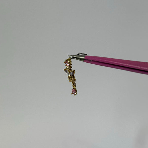 Purple Dangling Butterfly Nose Stud