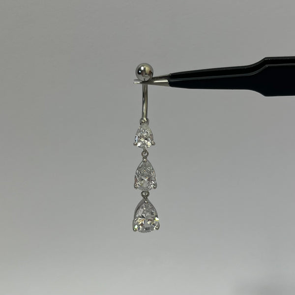 Silver Teardrop Belly Bar