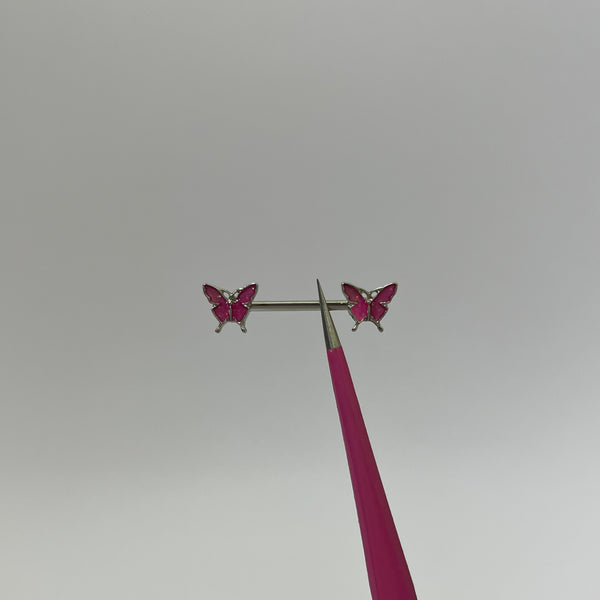 Pink Butterfly Nipple Bars