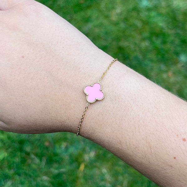 Pink Clover Bracelet