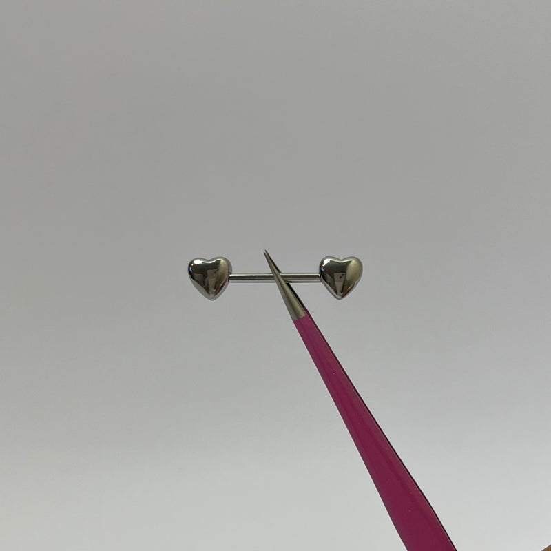 Sterling silver sales heart nipple rings