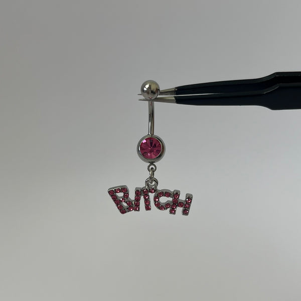 'BITCH' Belly Bar - Pink