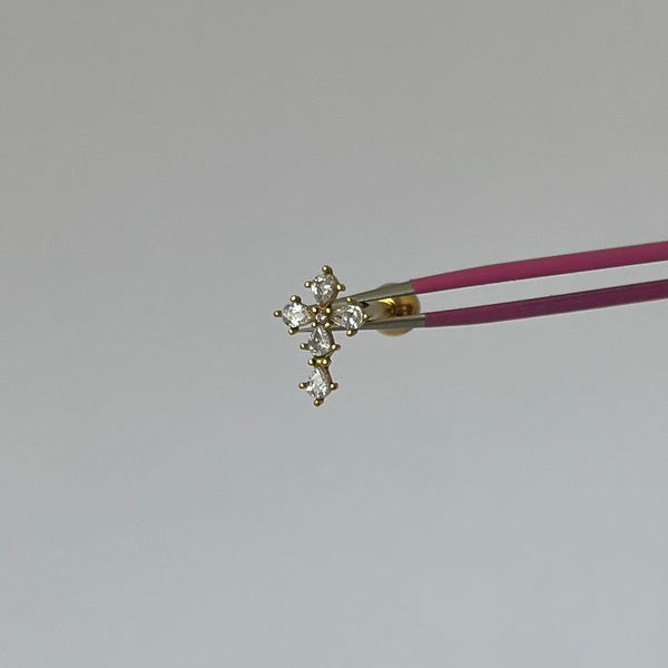 Gold Cross Tongue Bar