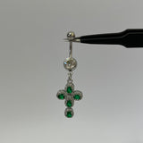 3D Green Cross Belly Bar