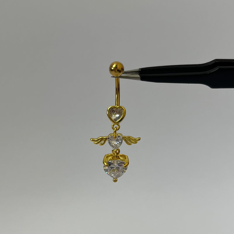 Angel Wings Dangling Belly Bar