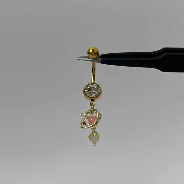 Pink Dangling Planet Belly Bar