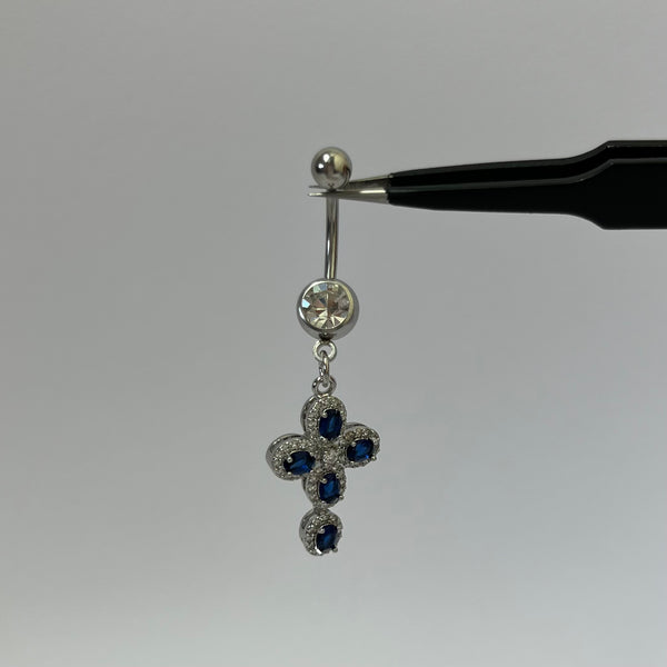 3D Blue Cross Belly Bar