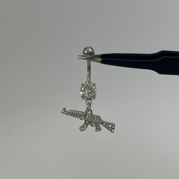 Diamante Gun Belly Bar - Silver