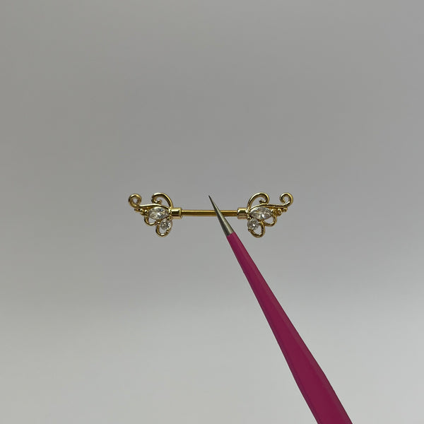 Gold Angel Wing Nipple Bars