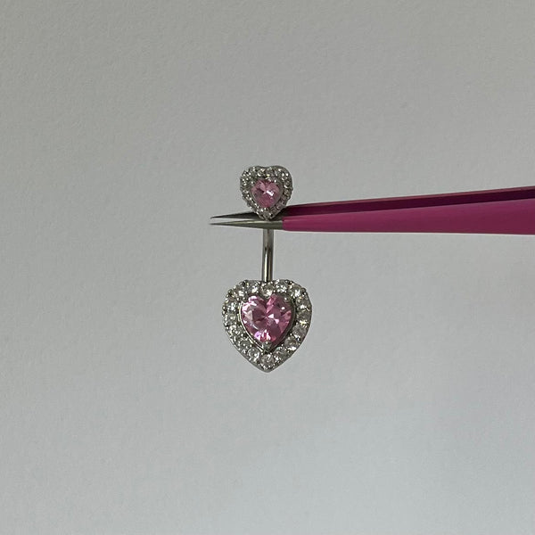 Silver Pink Princess Belly Bar