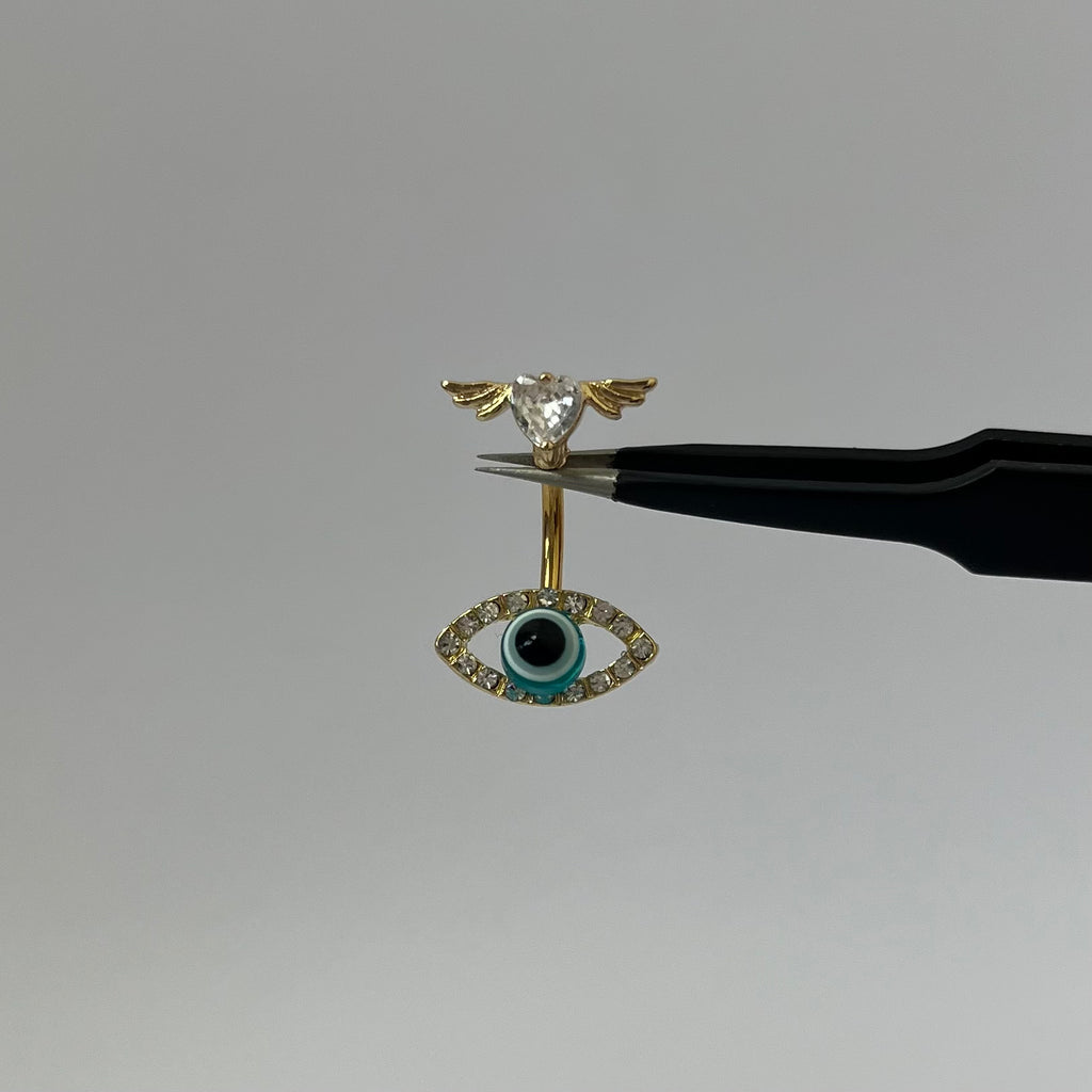 Evil Eye Wing Belly Bar ILLUSIVE JEWELS