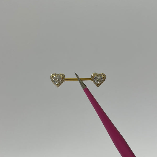 Gold Diamante Nipple Bars