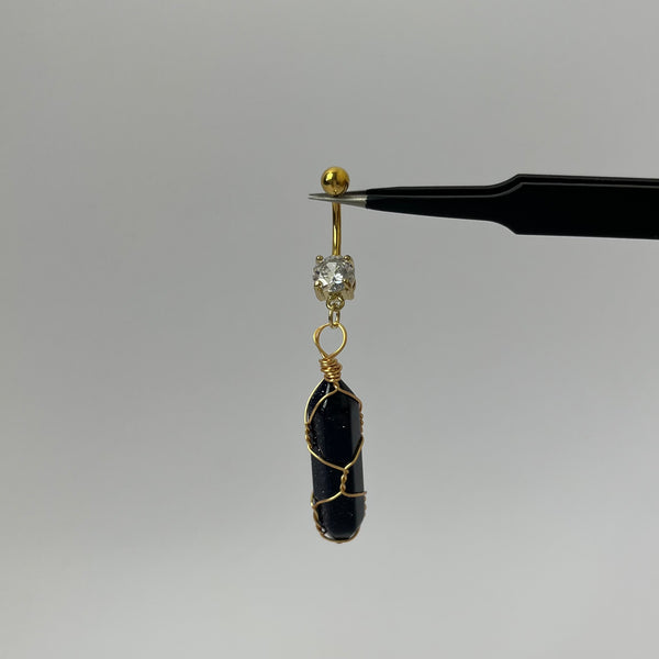 Black Crystal Belly Bar