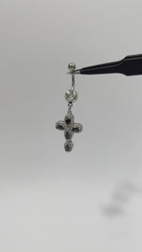 3D Black Cross Belly Bar